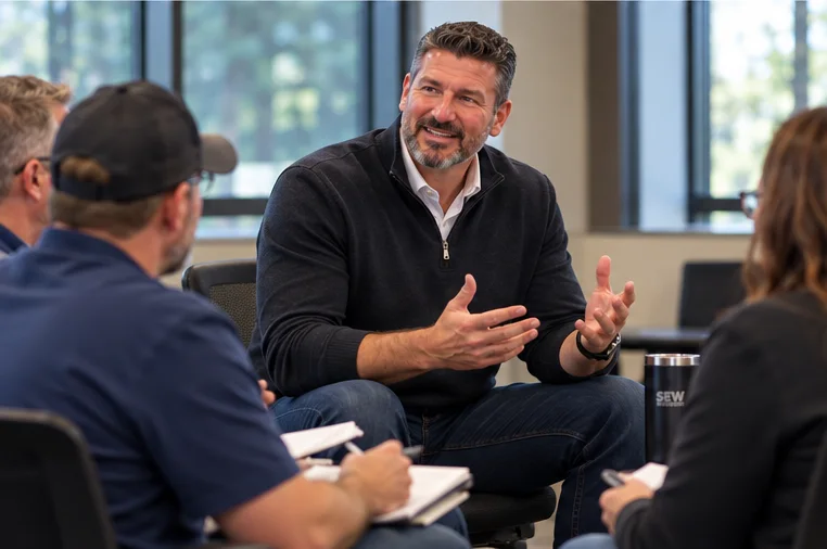 Jared Scott facilitating a small group working session