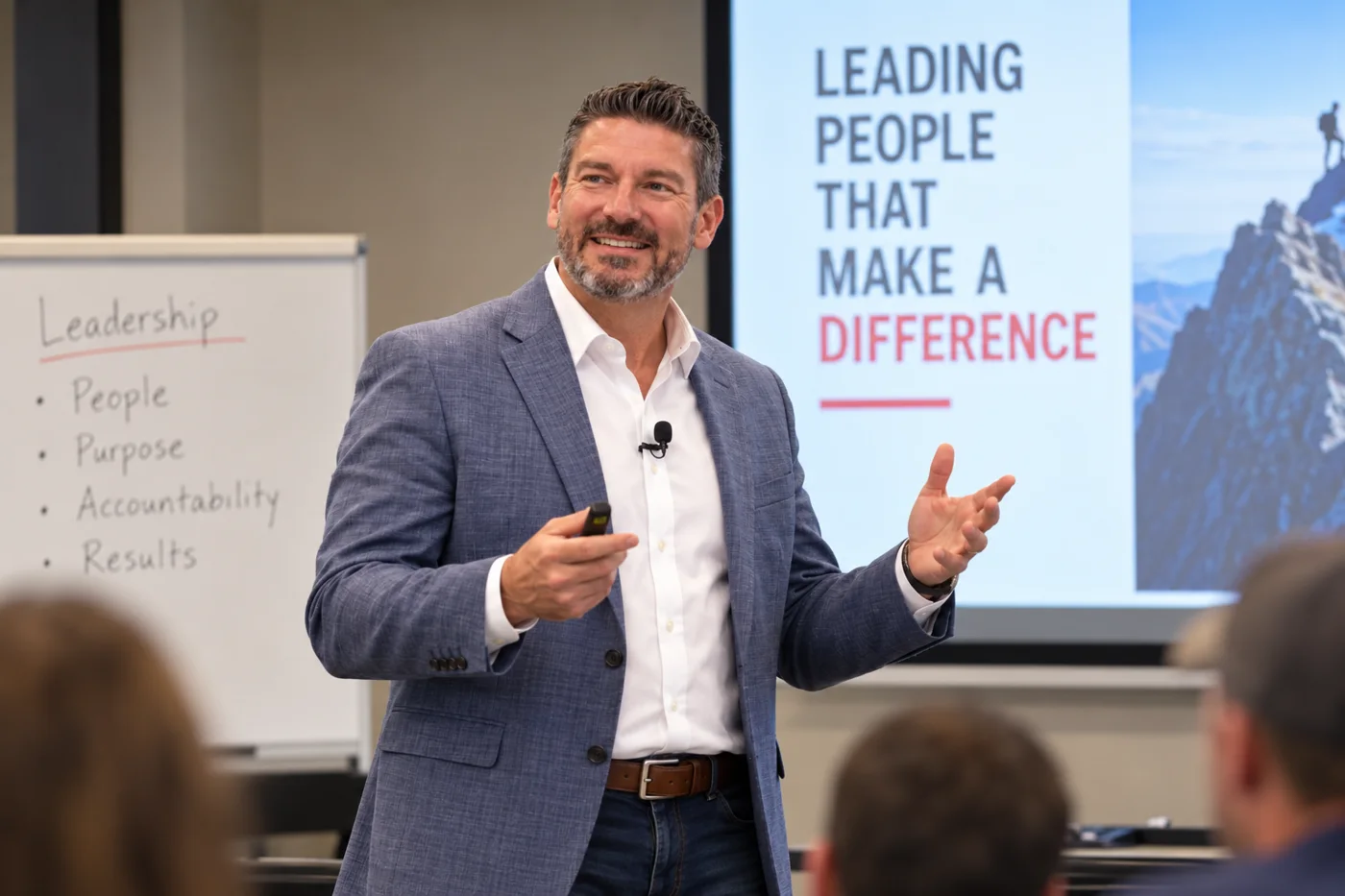 Jared Scott presenting a leadership session